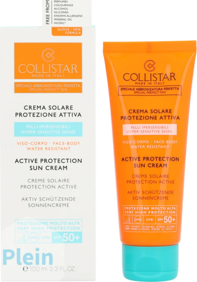 2x Collistar Active Protection Sun Cream Face - Body Spf 50 100 ml