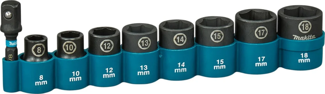 Makita E-16639 Impact Black krachtdoppenset 3/8" vierkant 9-delig