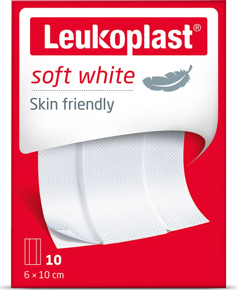 3x Leukoplast Wondpleisters Zacht 8 x 10 cm Soft White 10 stuks