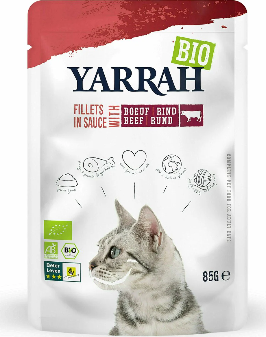 14x Yarrah Bio Kattenvoer Rund 85 gr