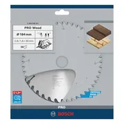 Bosch Professional Cirkelzaagblad PRO Wood | Ø 184 x 2,6 x 30mm 36T - 2608640611
