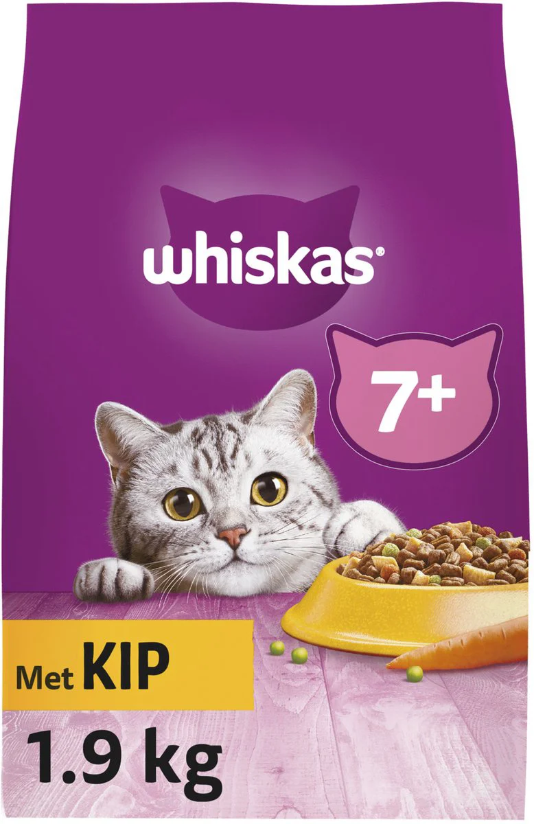 Whiskas 7+ Adult Katten Droogvoer Kip 1,9 kg