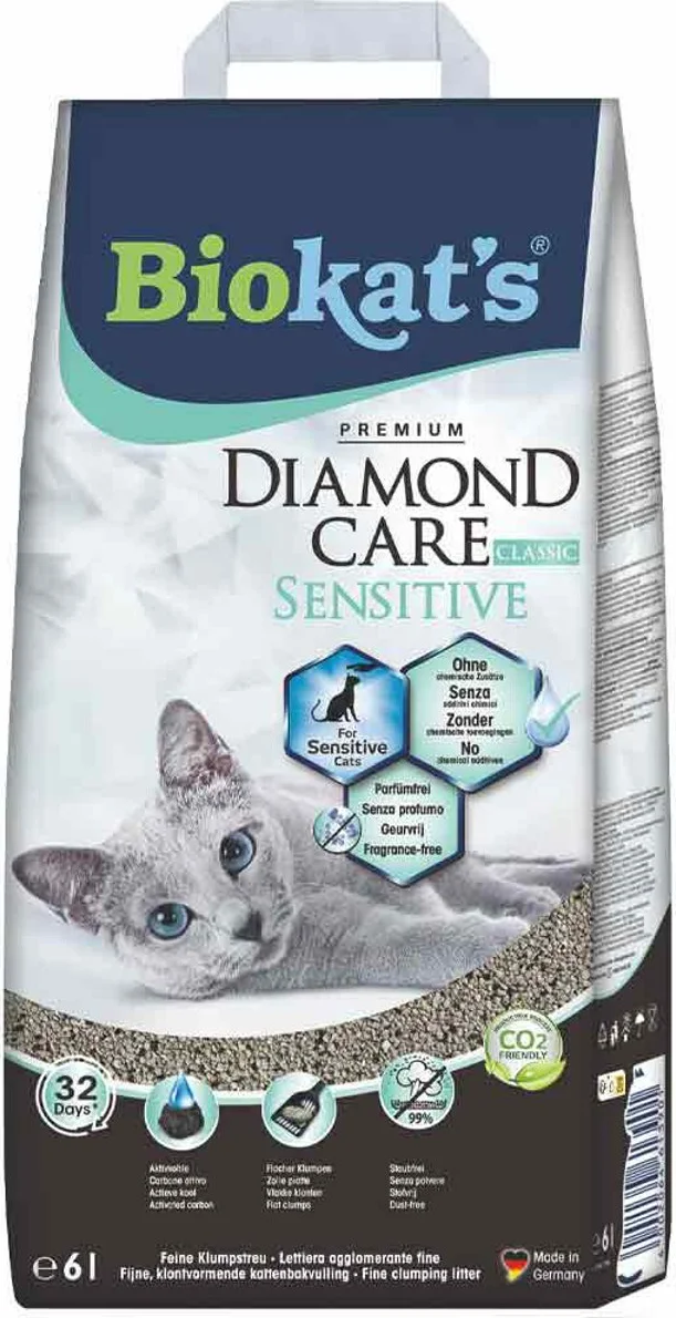 2x Biokat's Kattenbakvulling Diamond Care Sensitive 6 liter