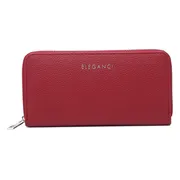 Eleganci® - Dames Portemonnee - Portefeuille - Beurs - Kunstleer - Geschikt voor pasjes - Cadeau - Ritsportemonnee - Kado - Met Ritssluiting - Voor Muntgeld - Voor Briefgeld - Rood
