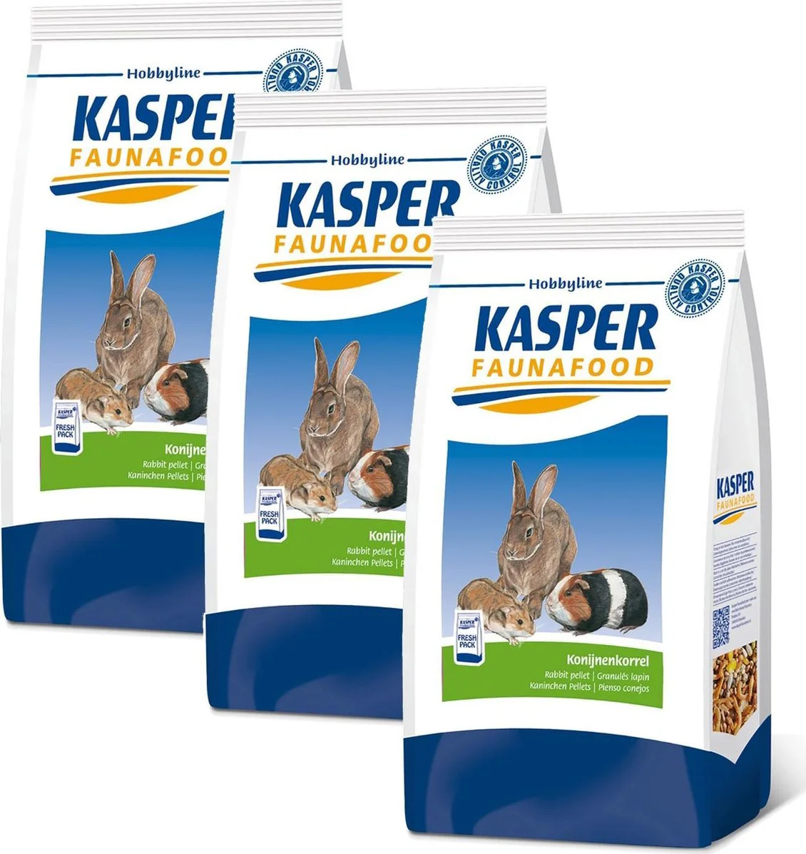 3x Kasper Faunafood Konijnenkorrel Hobby 4 kg