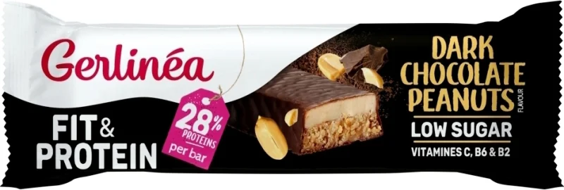 Gerlinea Fit & Protein Reep Dark Chocolate Peanuts 45 gr