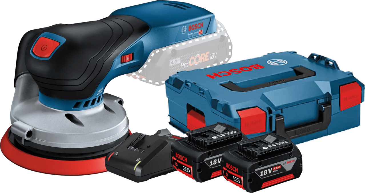 Bosch Professional GEX 18V-125 5,0 Ah GBA Accu (2x) Starterspakket