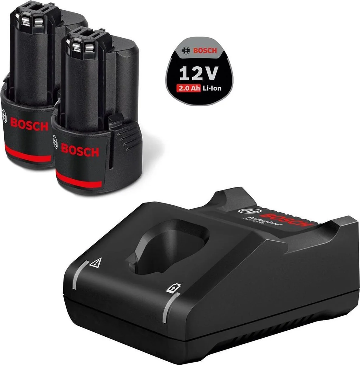 Bosch Professional Starterset 2x GBA 12V Accu 2.0Ah + Snellader GAL 12V-40 - 1600A019R8