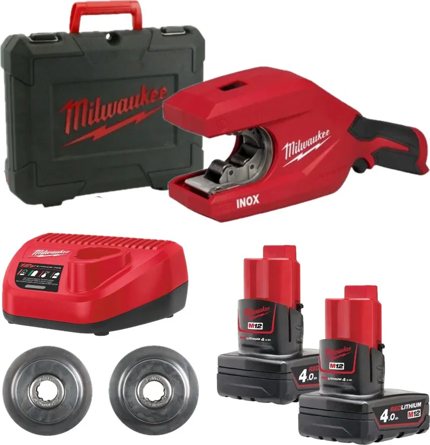 Milwaukee M12 PCSS54-402C RAPTORXL Accu pijpsnijder RVS 12V 4.0Ah in koffer - 4933498605