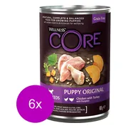 6x Wellness Core Hondenvoer Blik Puppy Kip - Kalkoen - Pompoen 400 gr
