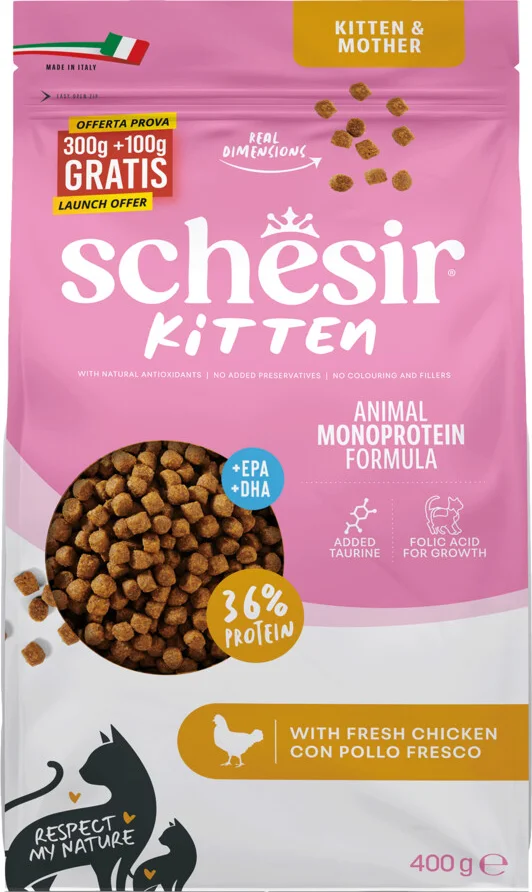 Schesir Monoproteïne Promo Kattenvoer Kitten Droog Kip 400 gr
