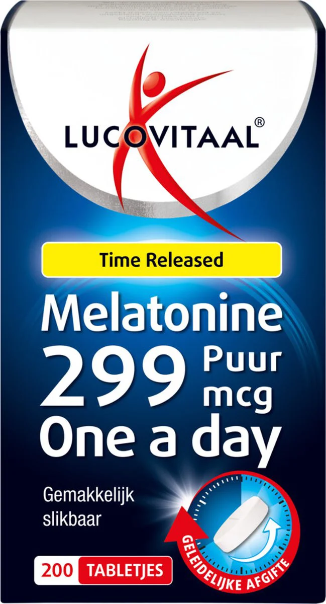 Lucovitaal Melatonine Puur 0,299mg Time Released 200 tabletten