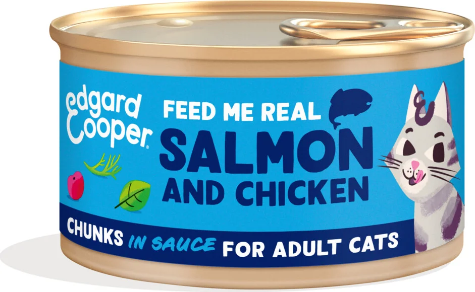Edgard & Cooper Kattenvoer Chunks Zalm - Kip 85 gr