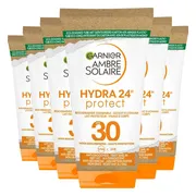 6x Garnier Ambre Solaire Hydra 24 Zonnebrandmelk SPF 30 50 ml