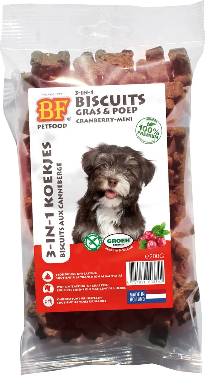 BF Petfood 3-in-1 Koekjes Mini Cranberry 200 gr