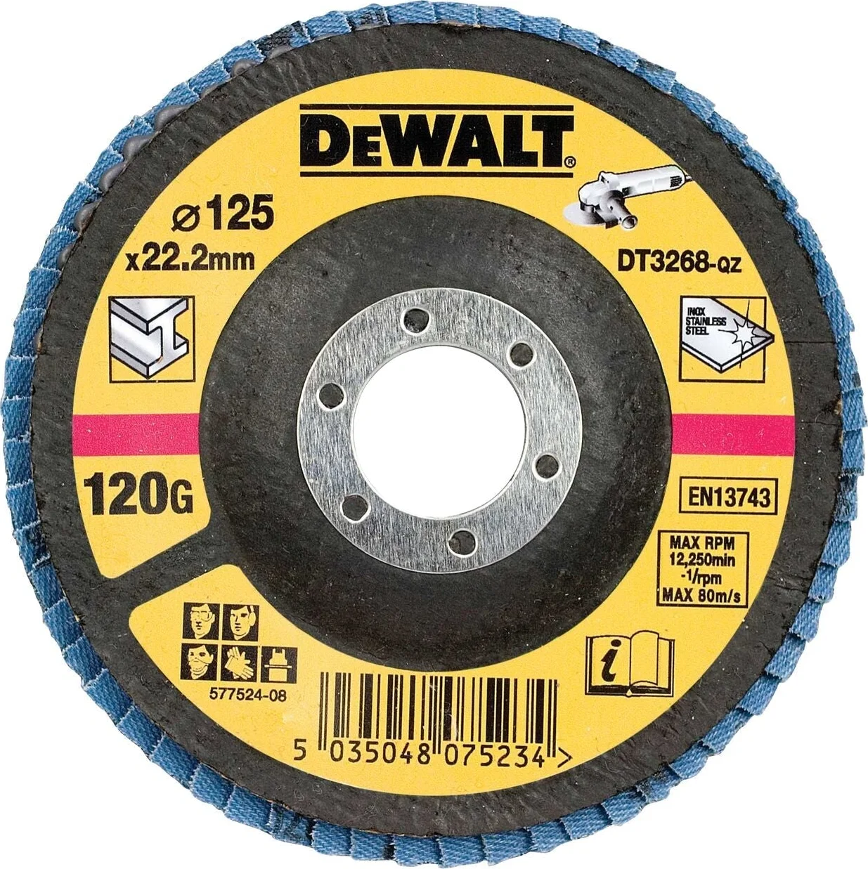 DeWALT DT3268 Lamellenschijf gebogen 125mm K120