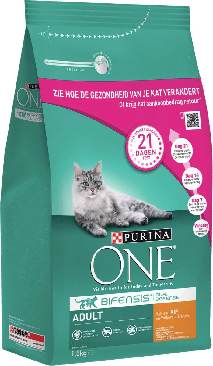 Purina ONE Kattenvoer Droog Adult Kip - Volkoren Granen 1,5 kg