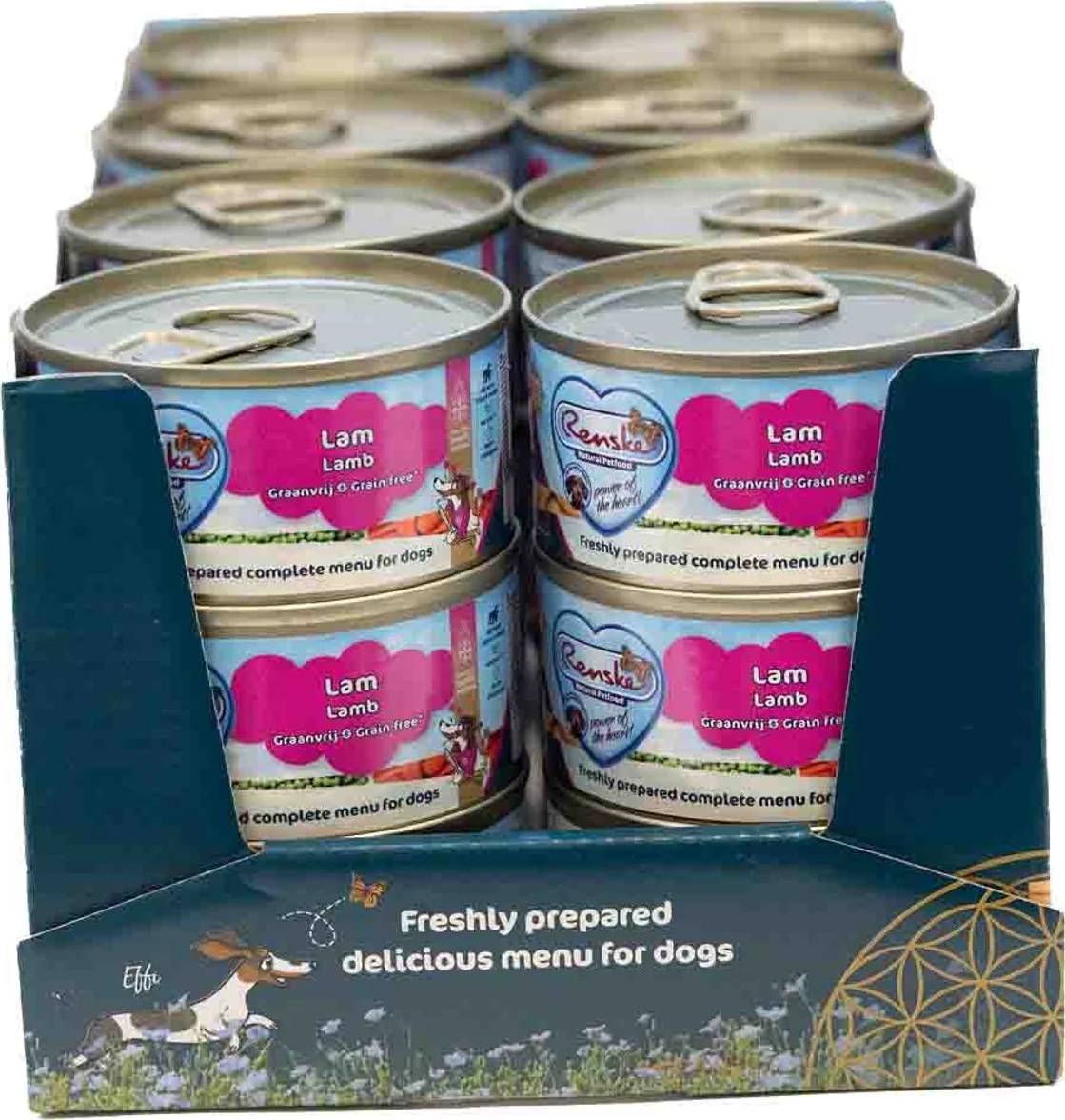 24x Renske Vers Gestoomd Complete Menu Hondenvoer Nat Lam Graanvrij 95 gr