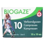 Biogaze Verbandgazen 10x10cm 10st