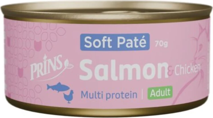 Prins Soft Paté Kattenvoer Nat Zalm & Kip 70 gr