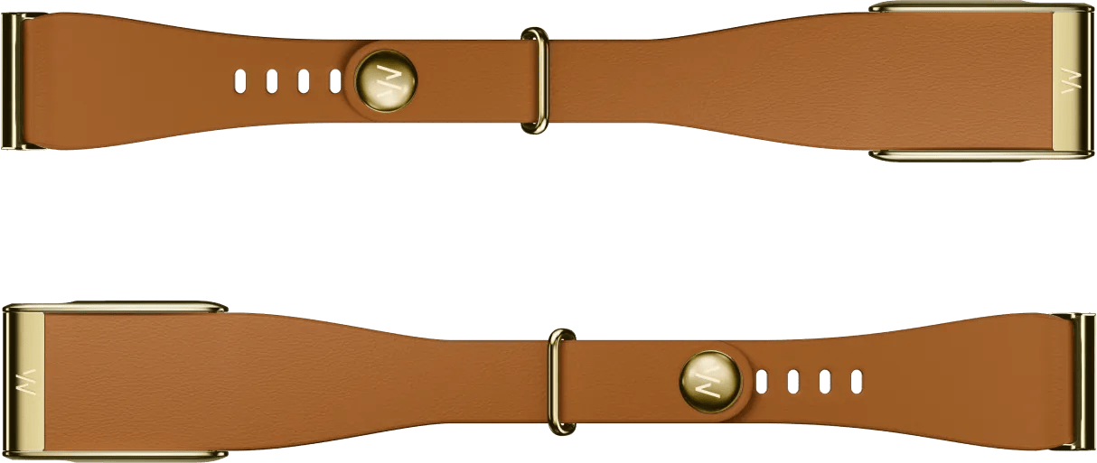 WHOOP MG LeatherLuxe Tapered Band Bruin/Goud S/M
