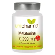 Unipharma Melatonine Puur 0,299mg Tabletten 500st 500TB