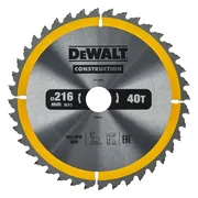 DeWALT Cirkelzaagblad voor Hout | Construction | Ø 216mm Asgat 30mm 40T - DT1953-QZ