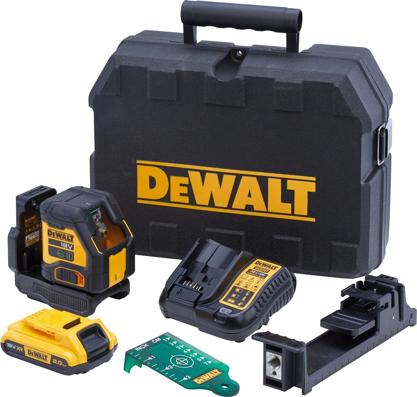 DeWALT DCLE34021D1 Accu kruislijnlaser groen 18V XR 2.0Ah in TSTAK