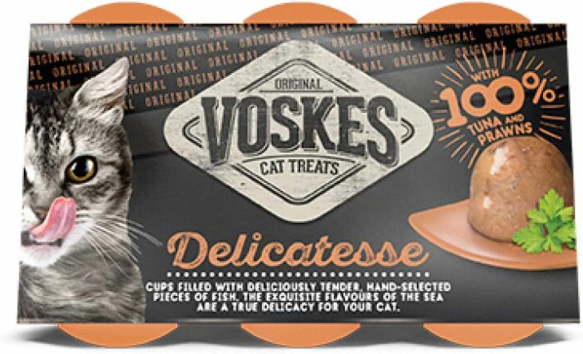 Voskes Tender Pieces Tonijn - Garnalen 6 x 25 gr