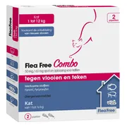 Flea Free Spot-on Combo Anti Vlooiendruppels Kat vanaf 1 kg 2 pipetten