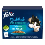 Felix Kattenvoer Nat in Gelei Dubbel Zo Lekker Vis 12 x 85 gr