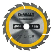 DeWALT Cirkelzaagblad voor Hout | Construction | Ø 165mm Asgat 20mm 18T - DT1933-QZ