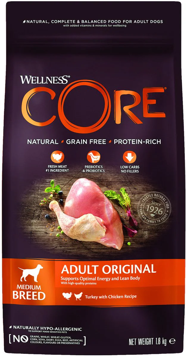 Wellness Core Hondenvoer Original Kalkoen - Kip 1,8 kg
