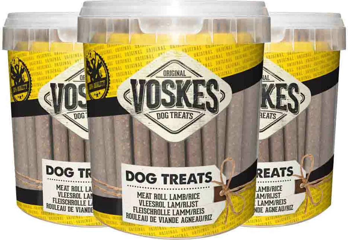 3x Voskes Emmer Vleesrol Lam - Rijst 600 gr