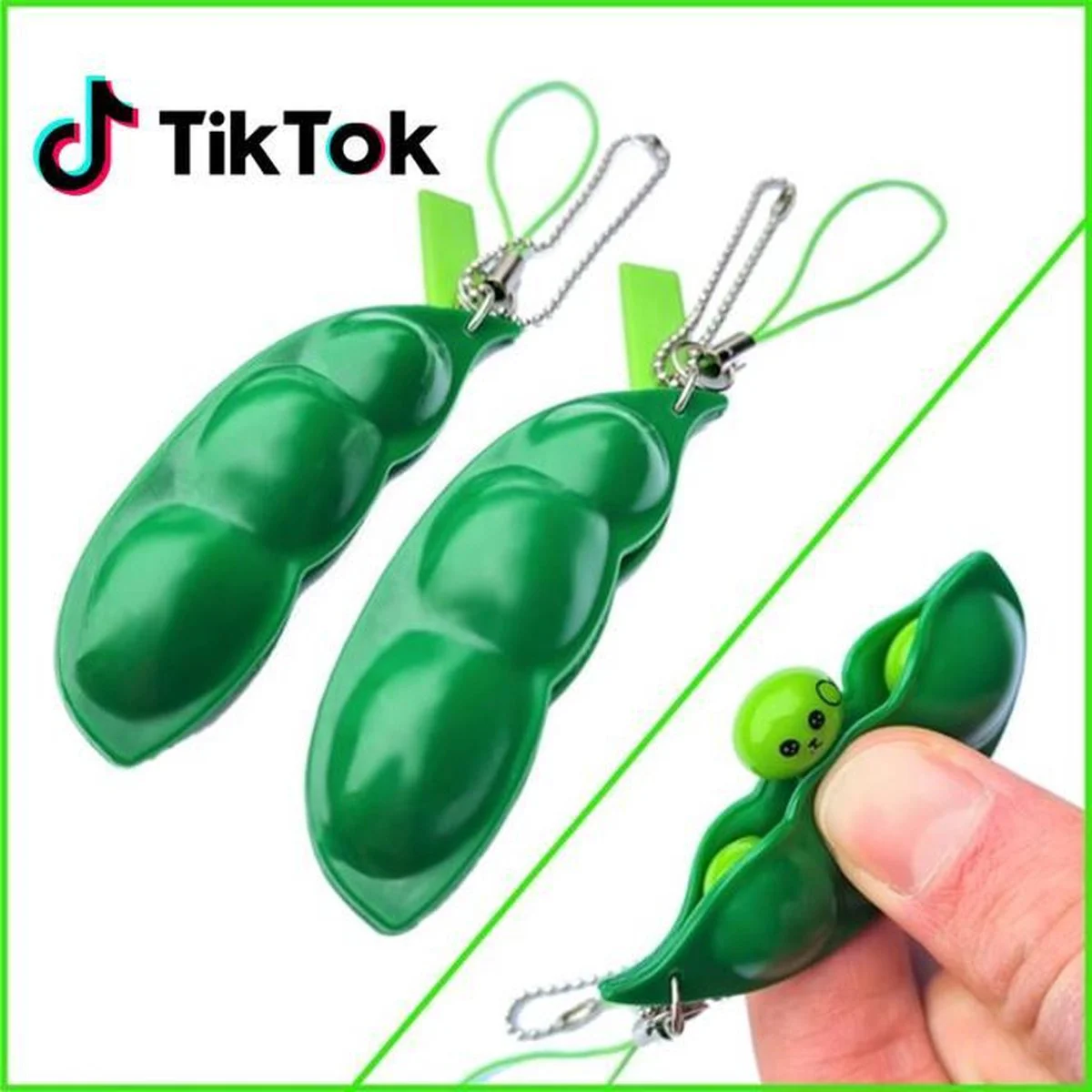 SMP® Fidget Pop It Bean Toy - Sleutelhanger tegen stress en verveling - 2 stuks