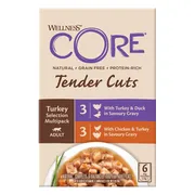 Wellness Core Kattenvoer Tender Cuts Selection 6-pack Kalkoen 6 x 85 gr