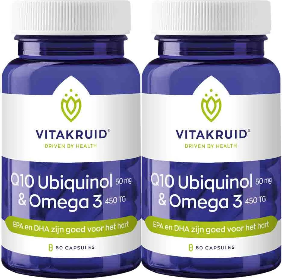 2x Vitakruid Q10 Ubiquinol 50 mg & Omega-3 450 TG 60 capsules