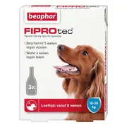 Beaphar FiproTec Anti Vlooien en tekenmiddel - Hond 10-20 kg - 3 Pippetten