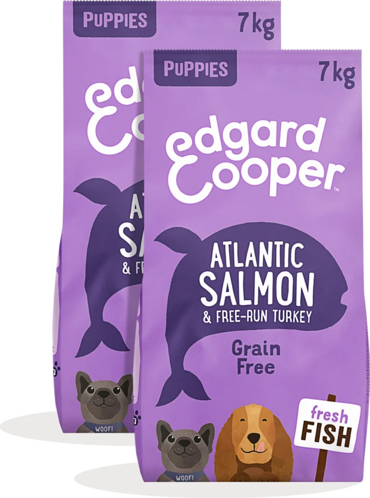 2x Edgard & Cooper Hondenvoer Droog Verse Zalm en Kalkoen Puppy 7 kg