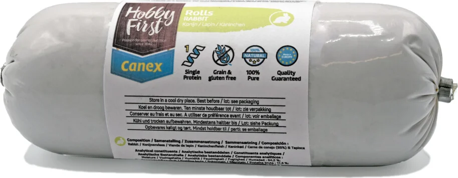 12x HobbyFirst Canex High Protein Roll Konijn 400 gr