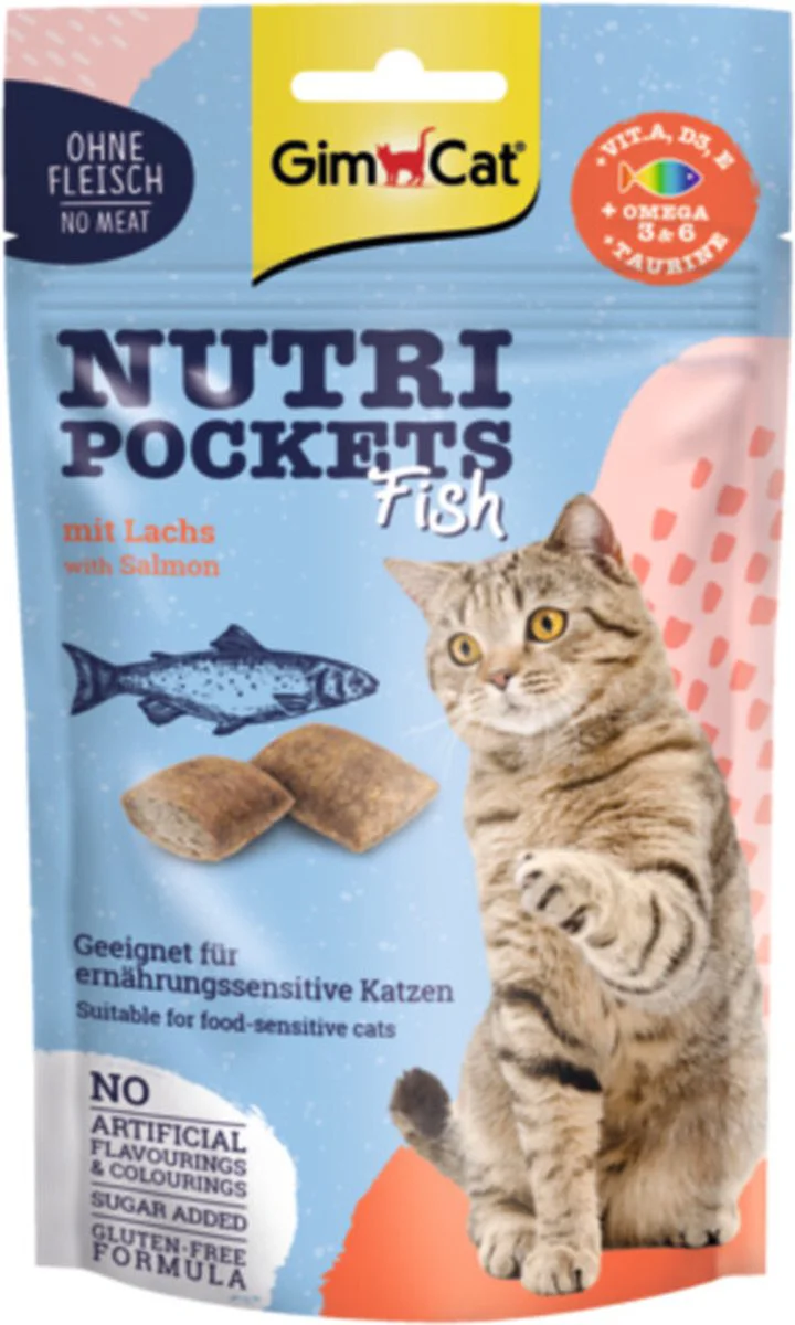 12x GimCat Nutri Pockets Vis met Zalm 60 gr