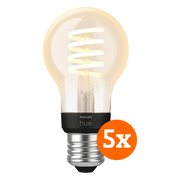 Philips Hue Filamentlamp White Ambiance Standaard E27 5-pack