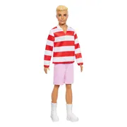 Barbie Fashionistas Ken Pop - Blond haar en rood-wit gestreepte polo