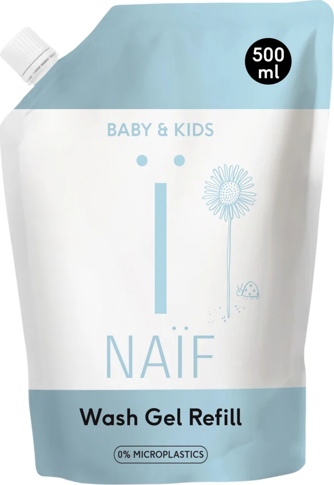 6x Naif Baby & Kids Reinigende Wasgel Navulverpakking 500 ml