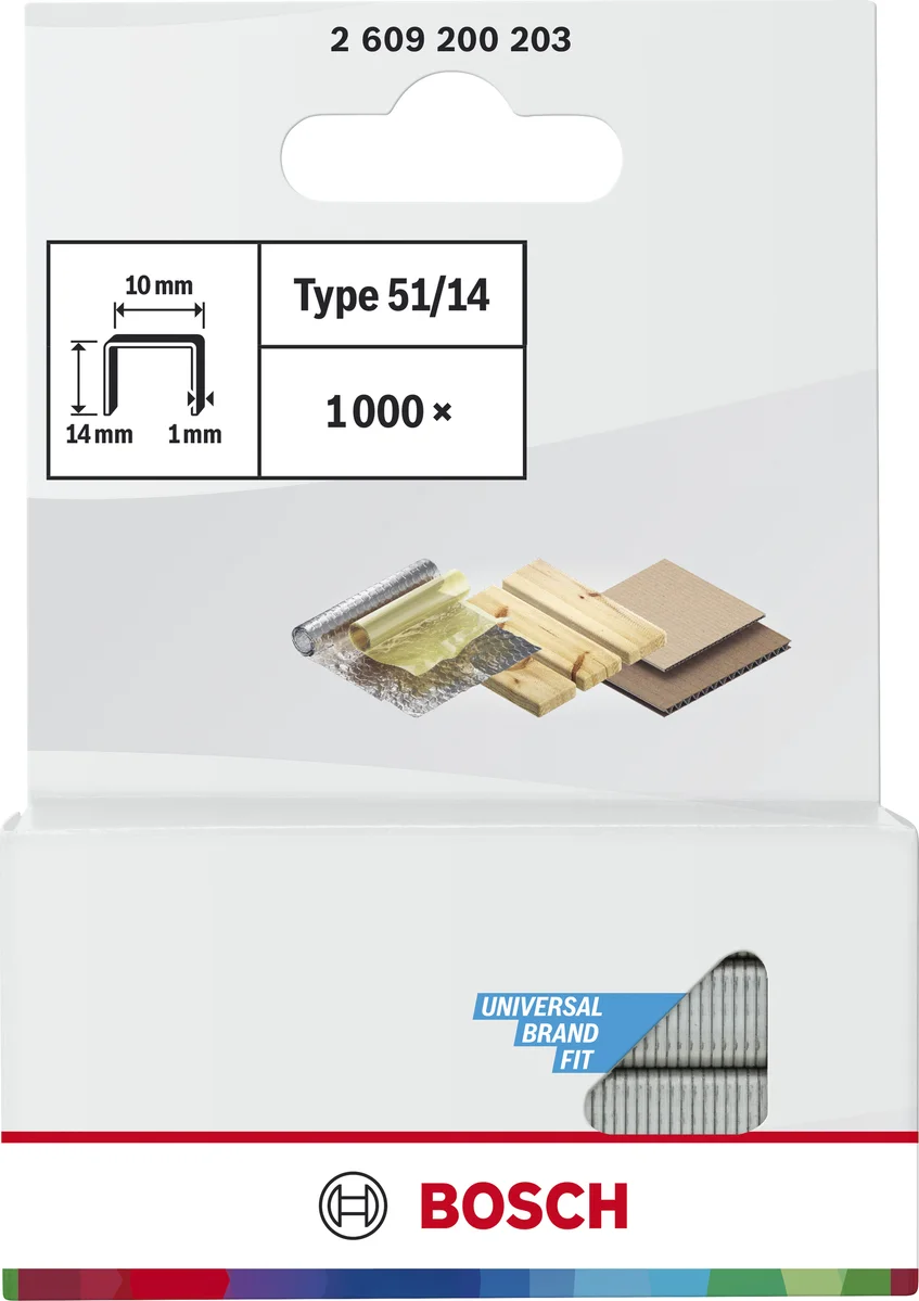 Bosch Professional Nieten type 51 | 14 mm | 10,0 x 1,0 mm | 1000 stuks - 2609200203
