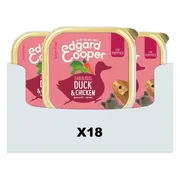 18x Edgard & Cooper Kuipje Vers Vlees Puppy Hondenvoer Eend - Kip 300 gr