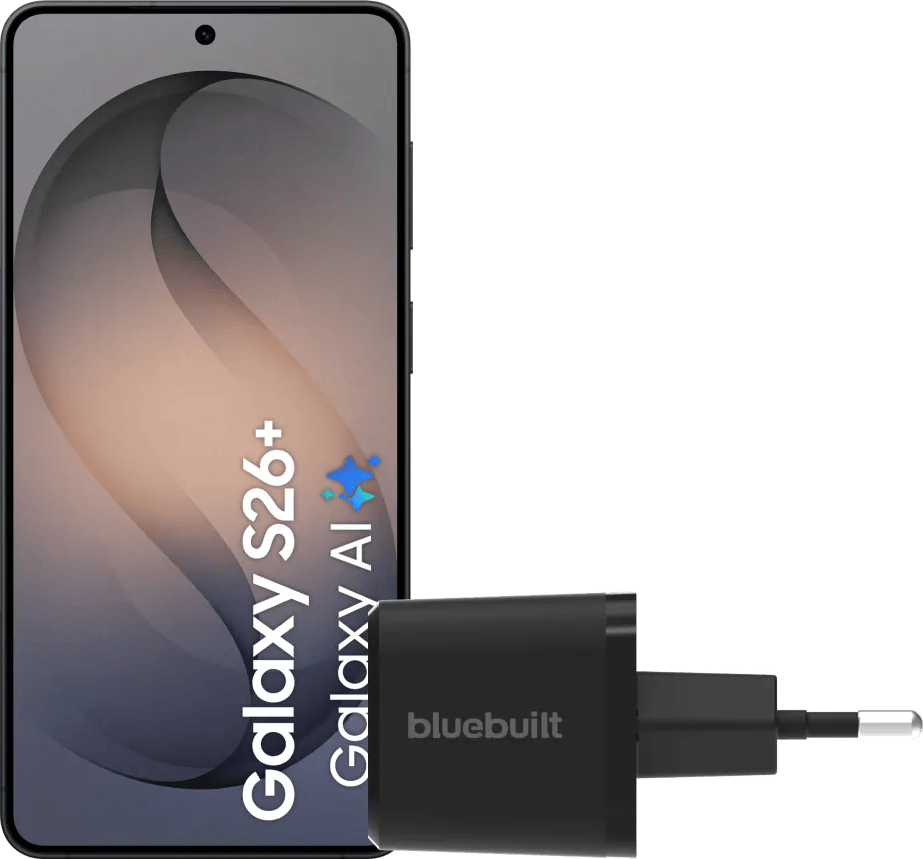 Samsung Galaxy S26 Plus 512GB Zwart 5G + BlueBuilt Oplader 45 Watt Zwart