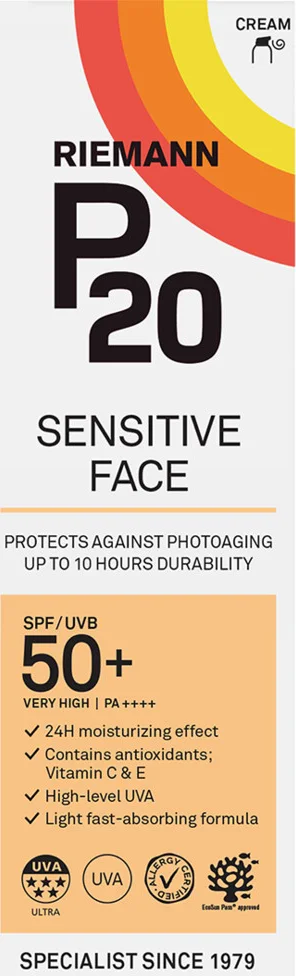 2x P20 Sensitive Face SPF 50+ Creme 50 gr