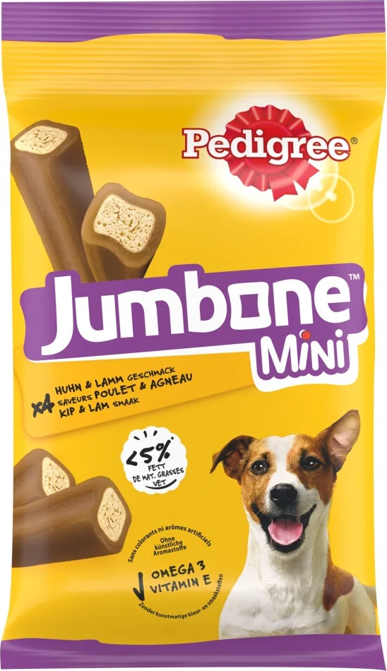 Pedigree Jumbstone Hondensnacks Mini Kip & Lam 160 gr