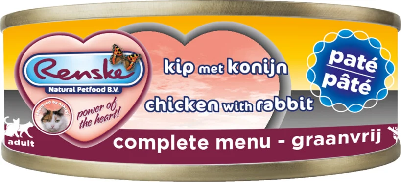 Renske Paté Kattenvoer Nat Kip - Konijn 70 gr